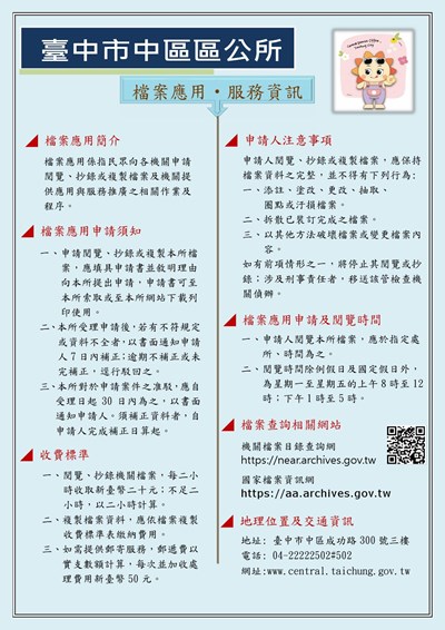 檔案申請應用須知