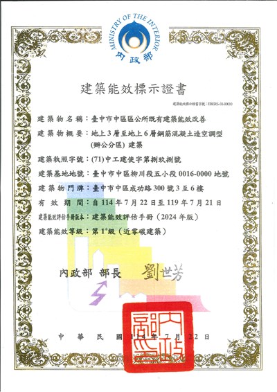 建築能效標示證書